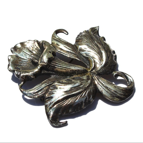 Vintage Sterling Silver Calla Lily Brooch Estate - Picture 2 of 7